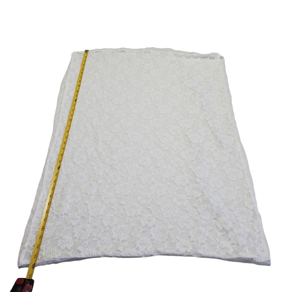 Women's Infinity Scarf White Floral Lace Lightweight All Season Scarf - Picture 5 of 12